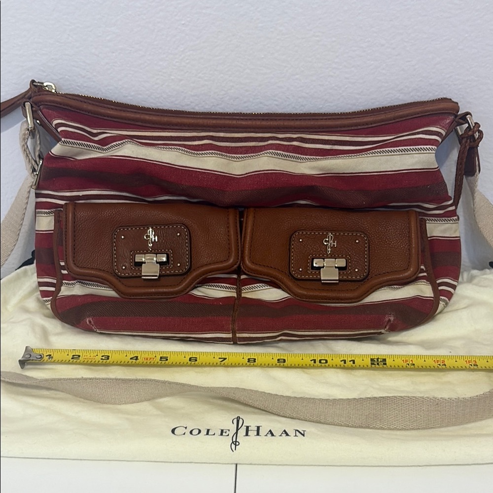 Cole Haan Red and Brown Shoulder Bag Elegant Design